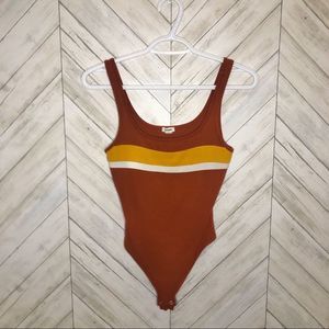 Retro Colorblock Ribbed Bodysuit
